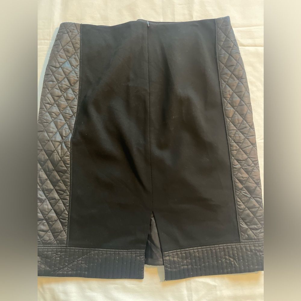 Worth New York Women's Black Padded Quilt Pencil Skirt Size 12 - Picture 5 of 5